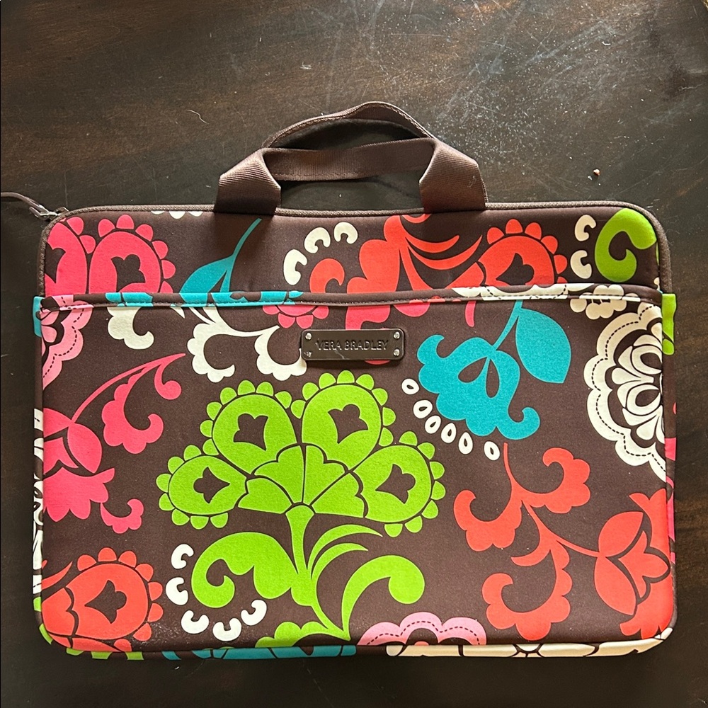 Vera Bradley Brown Floral Laptop Bag